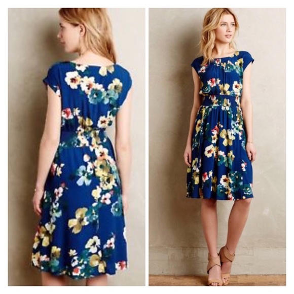Anthropologie Dresses & Skirts - Anthropologie Maeve Evaline Blue Floral Dress
